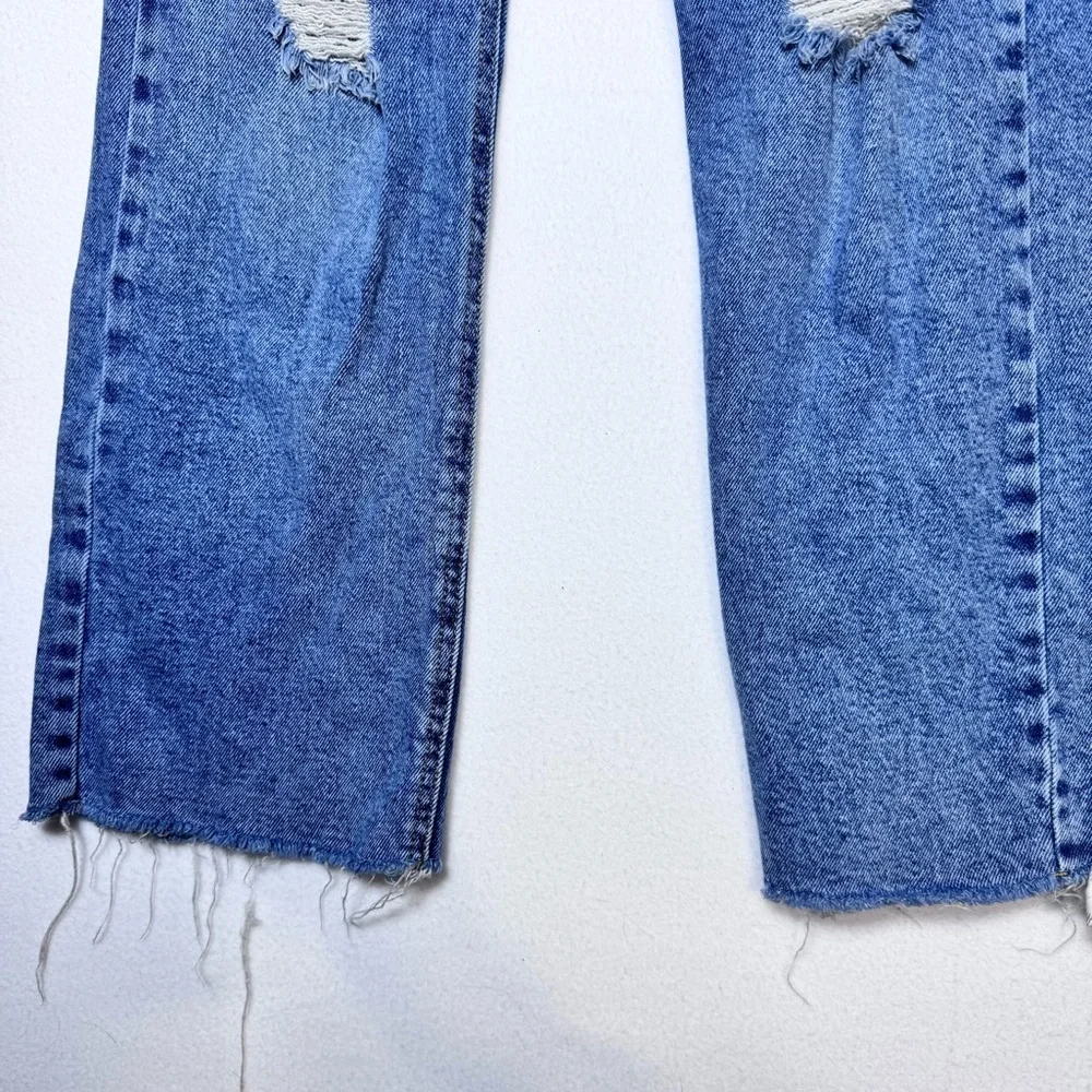 Bundle of 2: Distressed Blue Jeans & Checkered Flare Pants sz 12